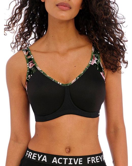 Freya Black Active Sonic Moulded J-Hook Sports Bra