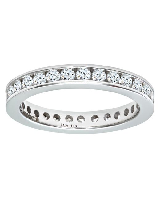 DIAMANT L'ÉTERNEL Metallic 18Ct 1 Carat Diamond Channel Set Eternity Ring