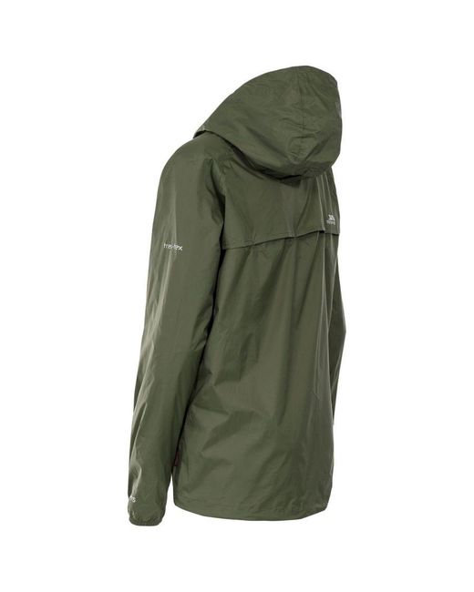 Trespass Green Ladies Qikpac Waterproof Packaway Shell Jacket