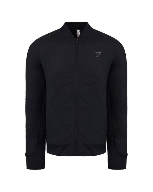 GYMSHARK Blue Retake Quilted Bomber Jacket Nylon for men