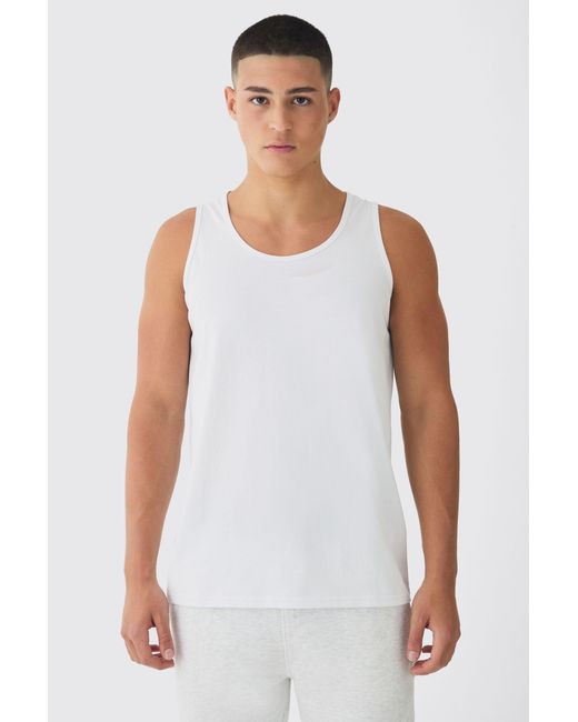 BoohooMAN White Basic Regular Fit Vest for men
