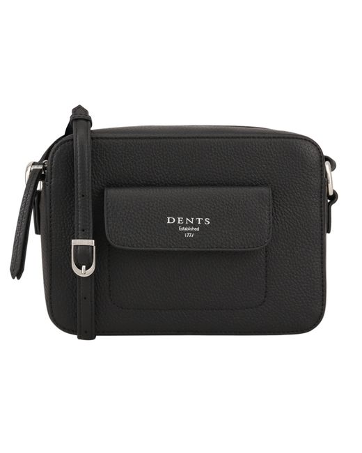Dents Black Ayfair Leather Cross Body Bag