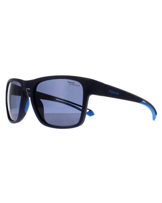 Polaroid Blue Rectangle Matte Polarized High Contrast Pld 7052/S for men