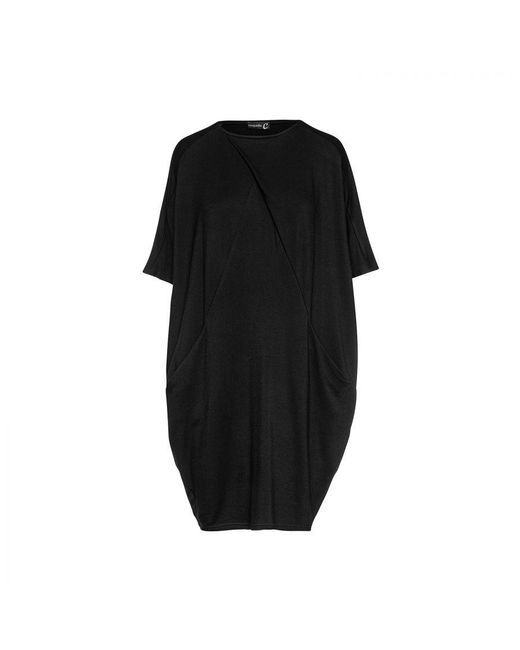 Conquista Black Batwing Sack Jersey Dress With Pockets