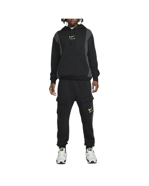 Nike Black Air Neon Fleece Hooded Tracksuit for men