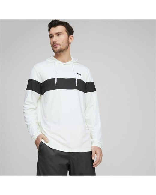 PUMA White Mattr Colorblock Golf Hoodie Polyester Recycled for men