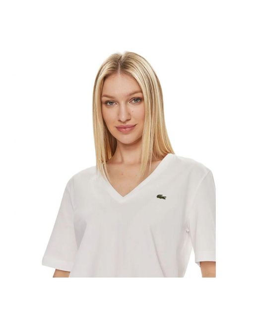 Lacoste Vrouwen T-shirt Krokodil in het White
