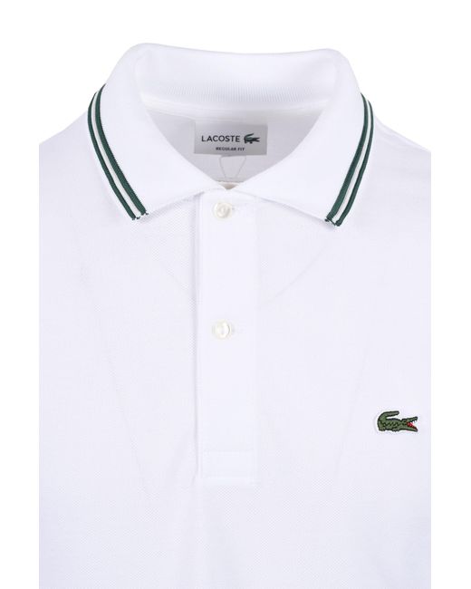 Lacoste White Tipped Polo Crocodile for men