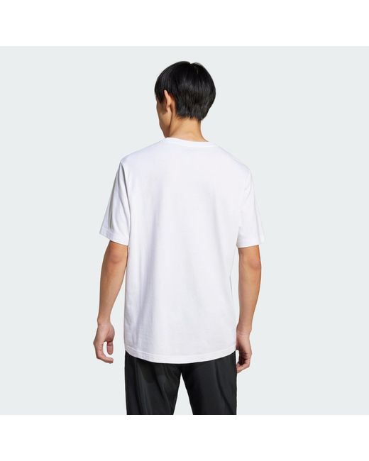 Adidas White Lounge Slide Graphic Tee for men
