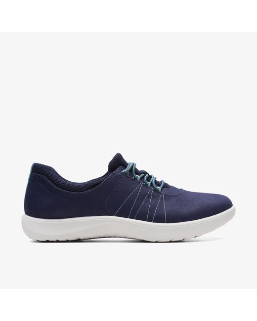 Clarks Blue Adella Stroll Dark Trainers