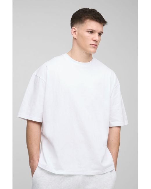 BoohooMAN White Tall Oversized Boxy Basic T-shirt for men