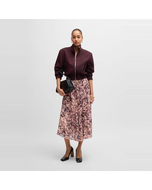 Boss Multicolor Vapliso2 Midi Abstract Patterned Full Skirt