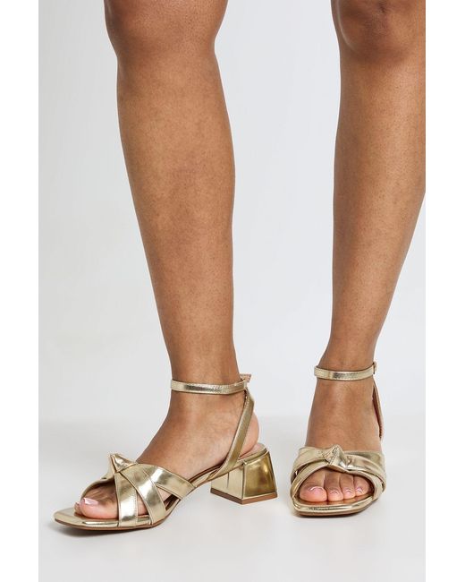 Boohoo Metallic Wide Fit Weave 2 Part Heels