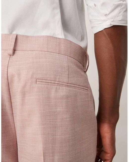 ASOS Pink Wedding Skinny Suit Trousers for men