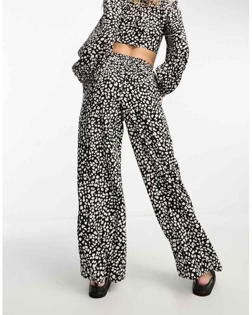 Miss Selfridge Gray Tab Side Wide Leg Palazzo Trouser Co-Ord