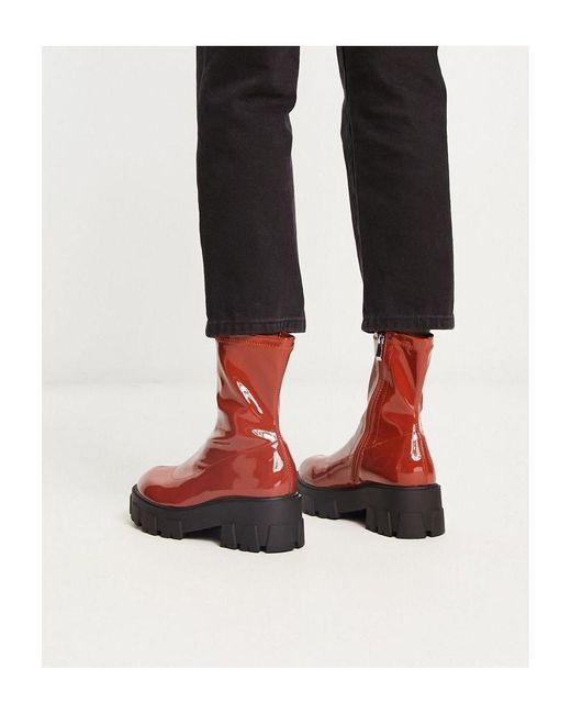 Raid Red Tackle Lug Sole Ankle Boots
