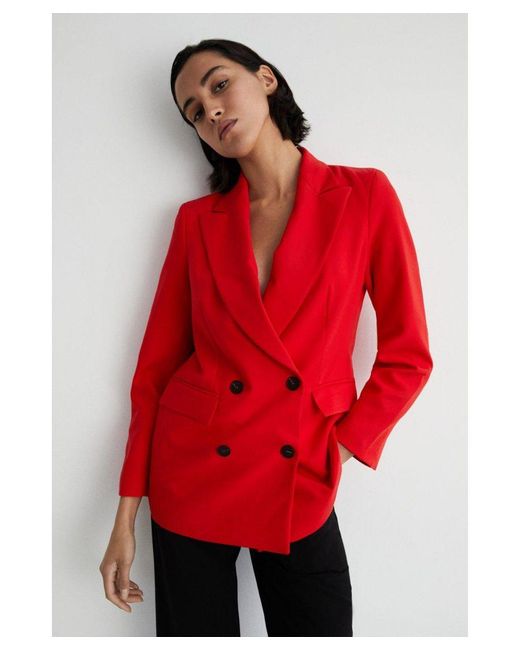 Warehouse Red Double Breasted Blazer