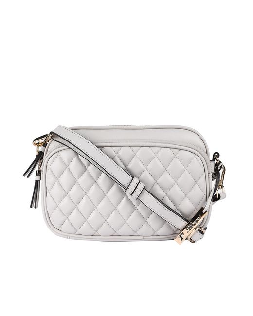 Ashwood Leather Gray 'Bellezza Romana' Real Twin Zip Quilted Crossbody Bag