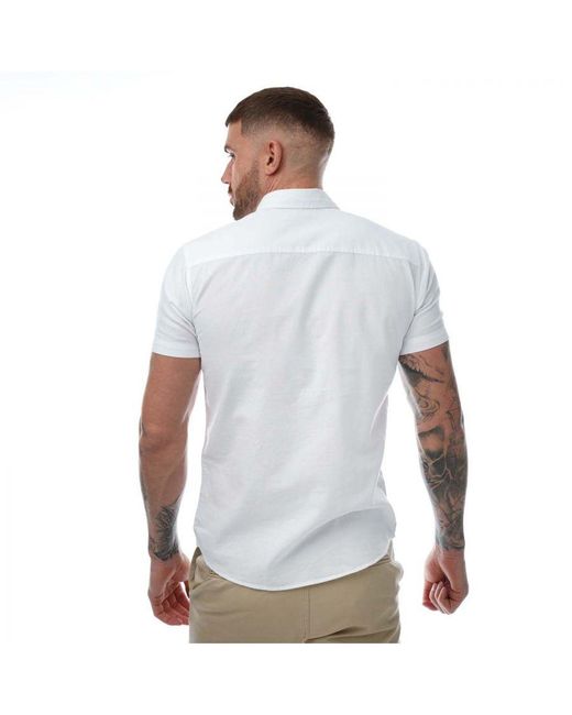 Jack & Jones White Oxford Short Sleeve Shirt for men