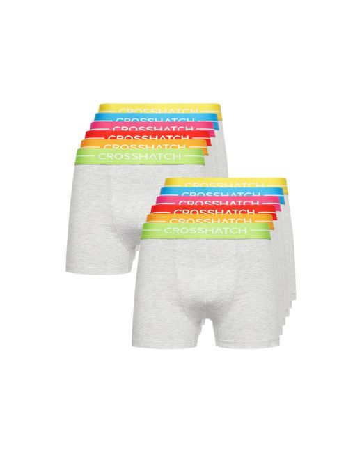 Crosshatch White Astral Boxer Shorts (Pack Of 12) Marl) for men