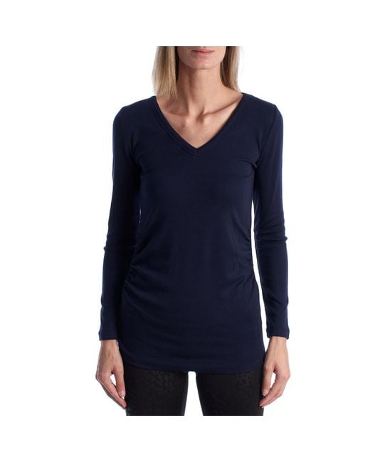 Gap Blue Modern Maternity T-Shirt With V-Neck And Long Sleeves 719653