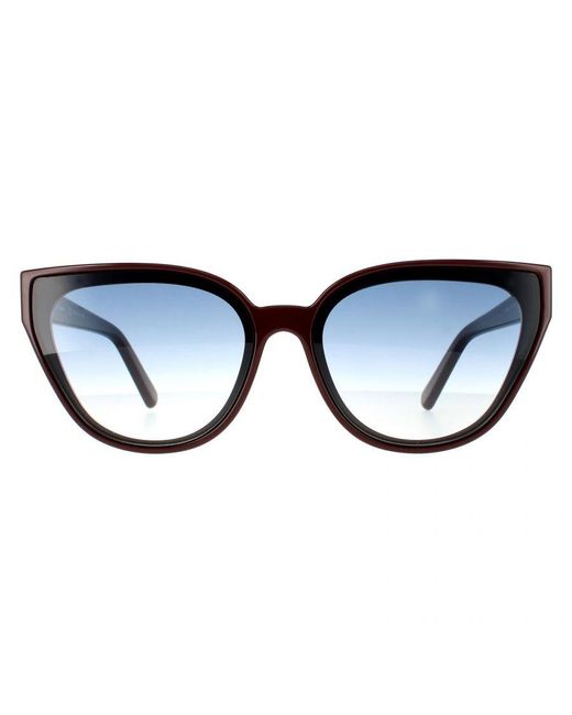 Ferragamo Blue Cat Eye Burgundy Gradient Sunglasses