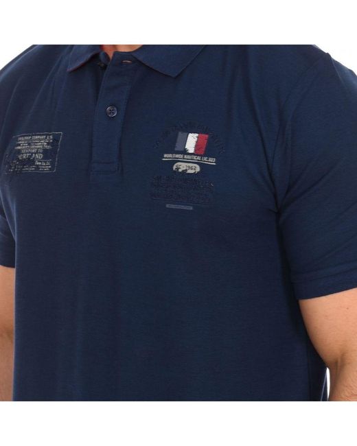 Daniel Hechter Blue Short-Sleeved Polo Shirt 75105-181990 for men