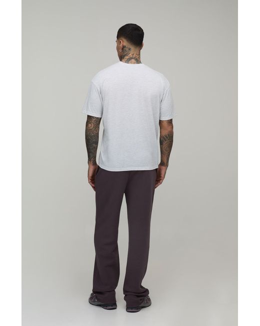 BoohooMAN Black Tall Straight Fit Embroidered Jogger for men