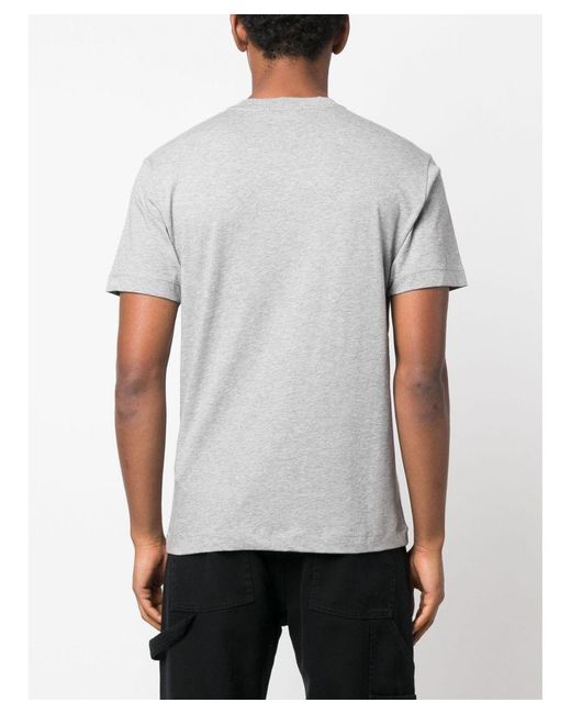 Stone Island Katoenen T-shirt Met Kompasapplicatie In Grijs in het Gray voor heren