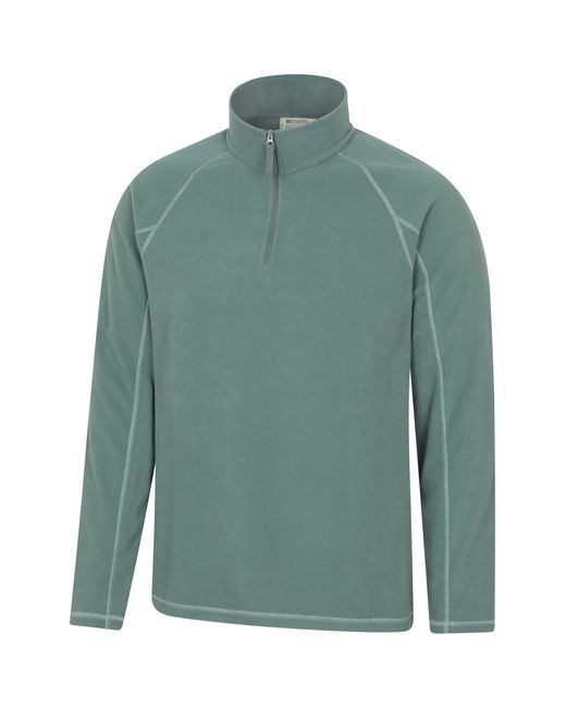 Mountain Warehouse Green 'Ashbourne' Fleece Jacket Half Zip Mid Layer Sweater for men