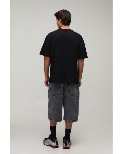 BoohooMAN Blue Oversized Over Seams Car Print T-Shirt for men