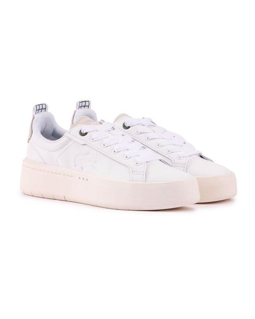 Lacoste White Carnaby Platform Trainers