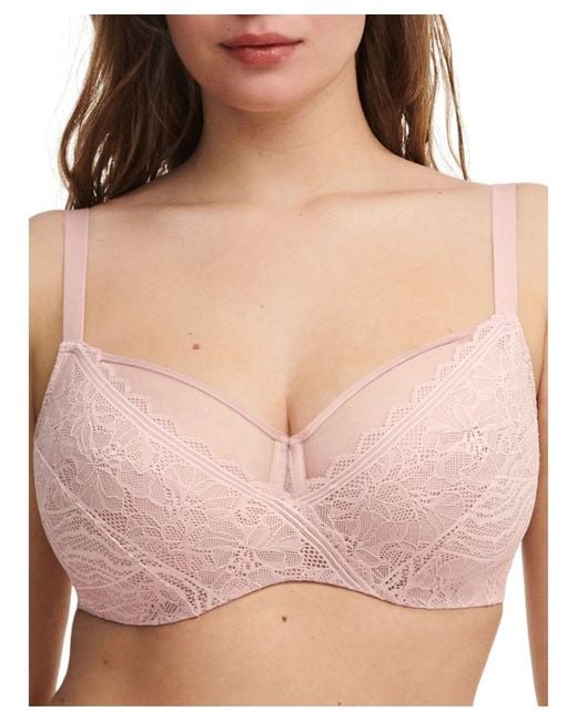 Chantelle Pink Easy Feel Floral Touch Full Cup Bra Polyamide