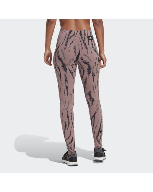 Adidas Purple Future Icons Animal Print Leggings