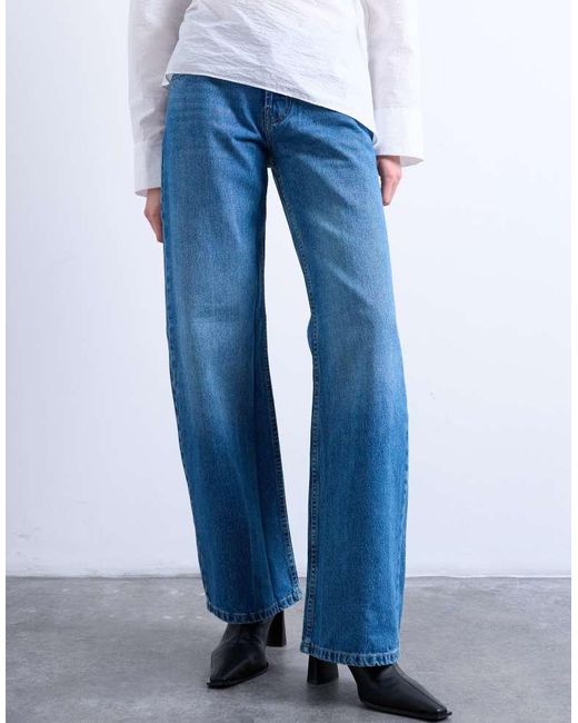 TOPSHOP White Ember Low Rise Straight Leg Jean