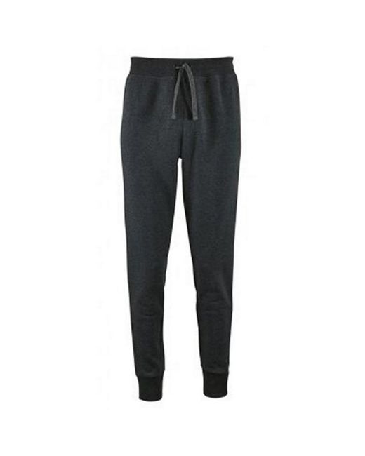 Sol's Gray Ladies Jake Slim Fit Jogging Bottoms Marl)