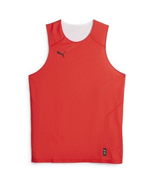 PUMA Red Hoops Team Reverse Practice Performance Basketball Jersey for men