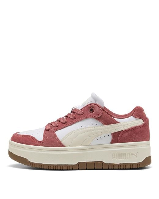 PUMA White Rebound Femme Low Trainers