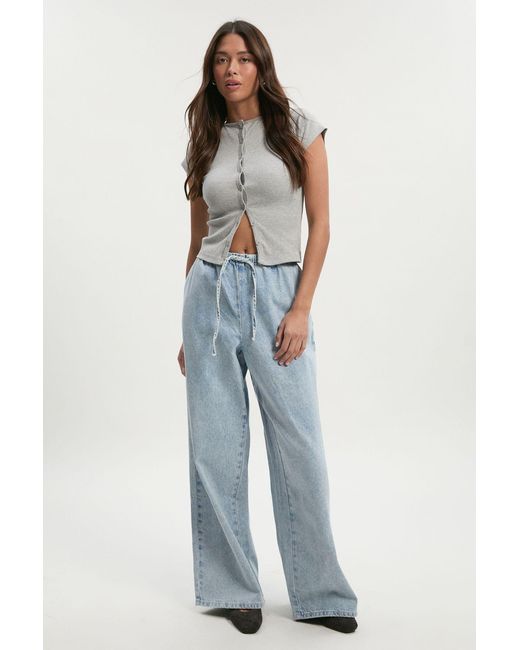 Boohoo Blue Supersoft Elasticated Waistband Jean