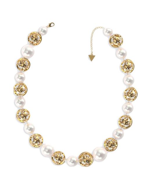 Guess Metallic Ubn01385Ygwh Ladies Logo Boule Necklace