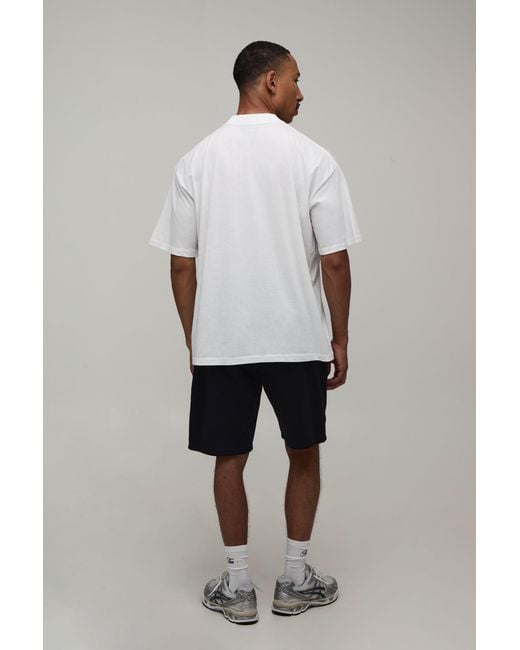 BoohooMAN Gray Oversized Monaco Racing Print T-Shirt & Short Set for men