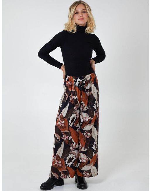 Blue Vanilla Blue Leaf Print Trouser