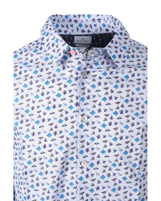 Paul Smith Blue Ls Tailored Fit Shirt Light Cotton for men