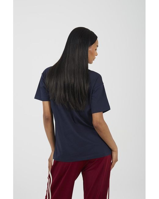 Brave Soul Blue Cotton Embroidered Short Sleeve T-Shirt