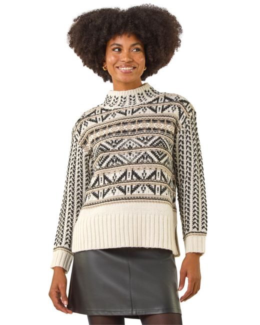 Roman Gray Jacquard Stitch Knit Jumper