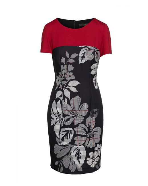 Conquista Red Floral Dress By