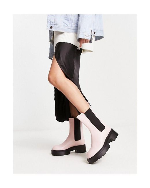 Raid White Delphine Chunky Ankle Boots