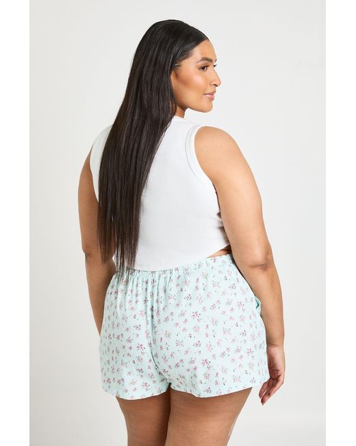 Boohoo Blue Plus Ditsy Flippy Shorts