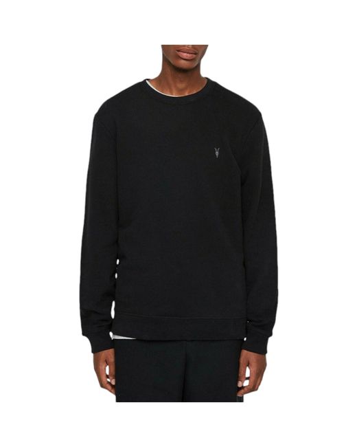 AllSaints Black Pullover Jumper Cotton Sweater for men
