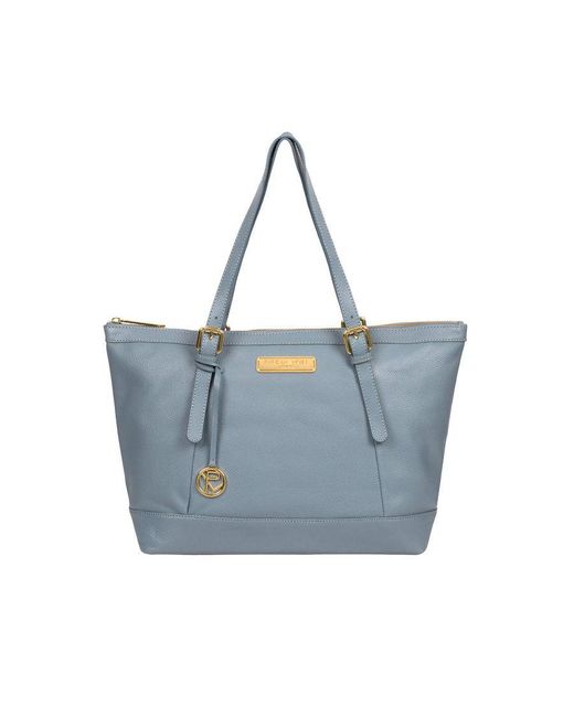 Pure Luxuries Blue 'Emily' Cloud Leather Tote Bag